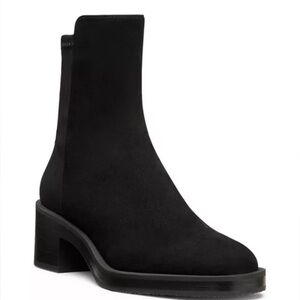 Stuart Weitzman 5050 Kaia Stretch Leather Ankle Booties Black 8.5